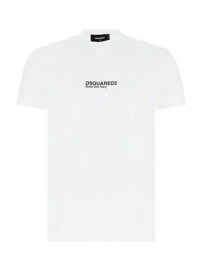 Dsquared2 Logo Printed Short-sleeved T-shirt In Weiss