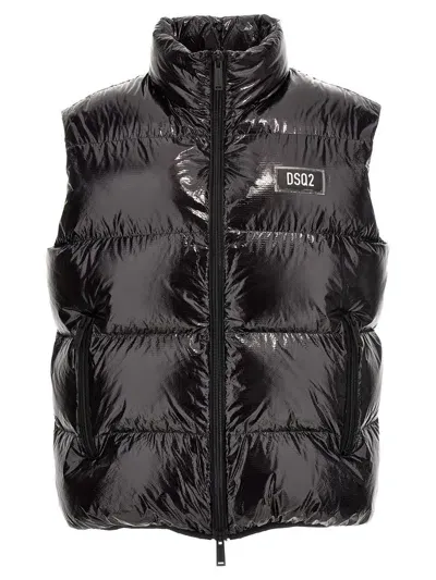 Dsquared2 Ultra Light Ripstop Down Vest In Black