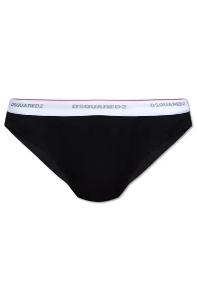 Dsquared2 Logo Waistband Briefs In Black