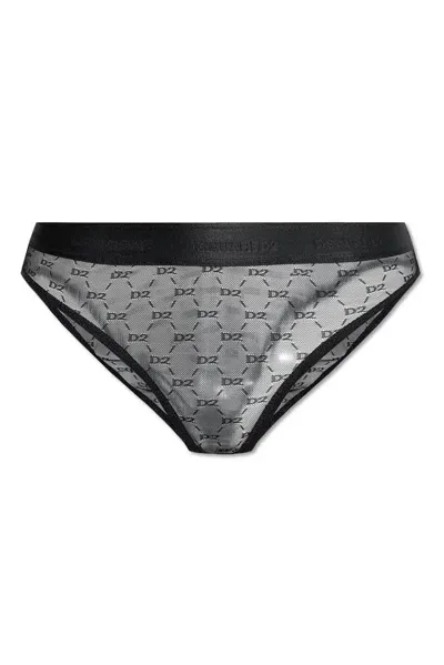 Dsquared2 Logo Waistband Briefs In Black