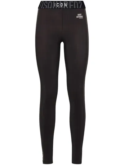 Dsquared2 Logo-waistband Leggings In Black