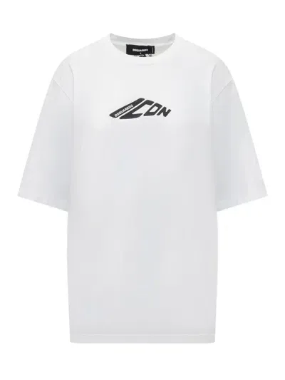 Dsquared2 Icon Printed Crewneck T In White