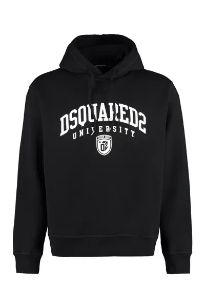 Dsquared2 Bold University Print Hoodie For Men In Black