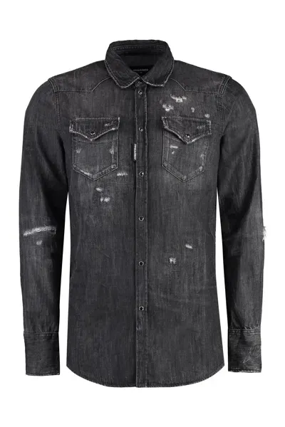 Dsquared2 Classic Western Shirt In Black