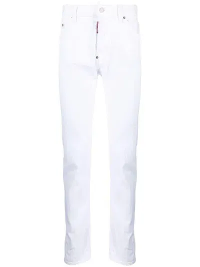 Dsquared2 Skater White Bull Cotton Denim Jeans