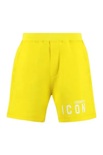 Dsquared2 Men's Logo Print Sweatshorts In Yellow