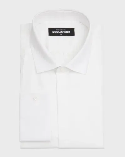 Dsquared2 Men's Slim-fit Tuxedo Shirt In White