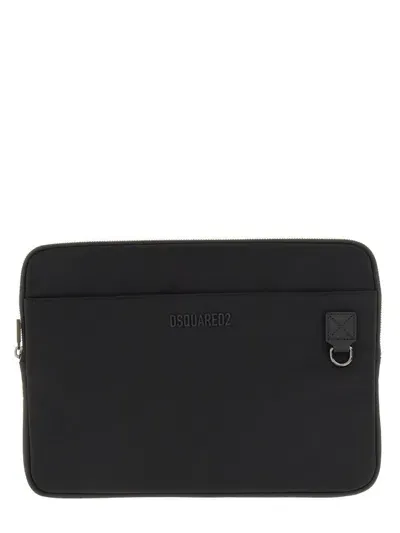 Dsquared2 Nylon Laptop Case In Black