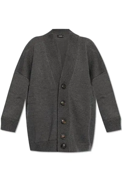 Dsquared2 Oversized Knitted Cardigan In Grey