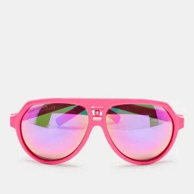 Pre-owned Dsquared2 Pink Mirrored Dq0093 75z Aviator Sunglasses