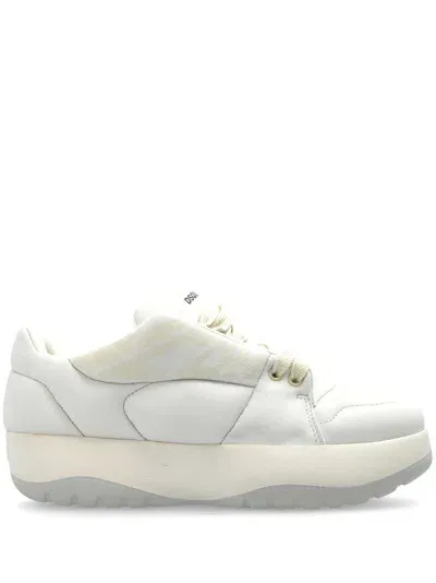 Dsquared2 Icon Leather Sneakers In White