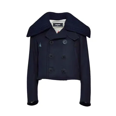 Dsquared2 Sailor Mini Peacoat In Blu Notte