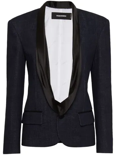 Dsquared2 Shawl-lapels Single-breasted Blazer In Blue