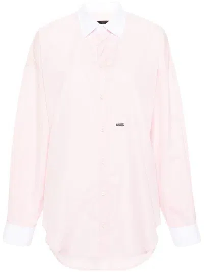 Dsquared2 Contrasting-collar Cotton Shirt In Multicolor