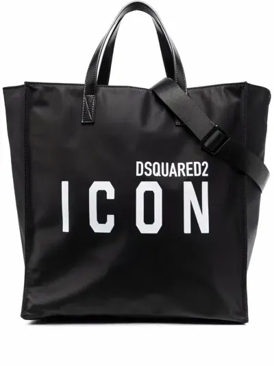 Dsquared2 Shopping Nylon Bags In Black