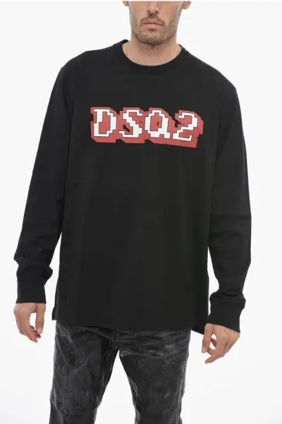 Dsquared2 Skater Fit T-shirt With Logo Print In Black