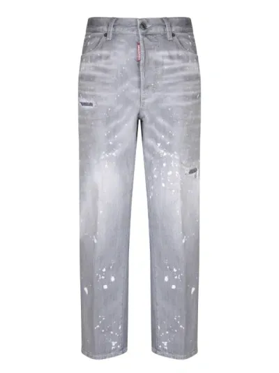 Dsquared2 Distressed Spotted Washed Jeans In Grey