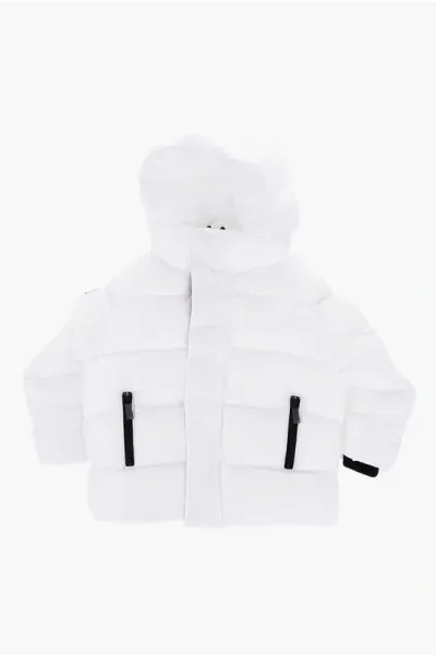 Dsquared2 Solid Color Padded Jacket With Hood