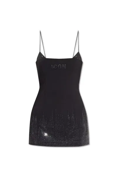 Dsquared2 Spaghetti Strap Mini Dress In Black