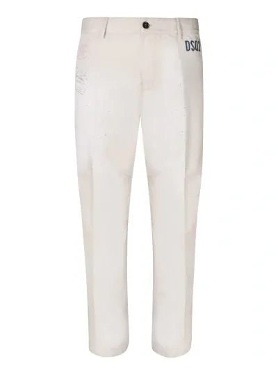 Dsquared2 Stamps Sexy Beige Trousers In Neutrals