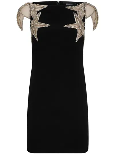 Dsquared2 Star-embellished Strapless Minidress In Black