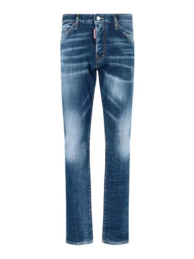 Dsquared2 Straight Leg Jeans In Blue