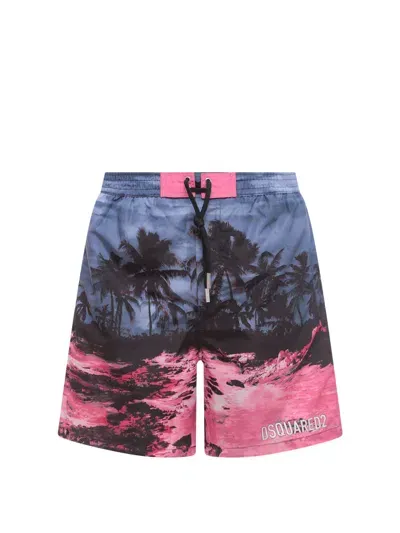 Dsquared2 Swim Trunk In Multicolor