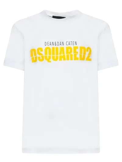 Dsquared2 Cool Fit Printed Logo T-shirt In White