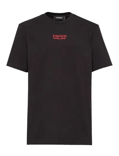 Dsquared2 Logo-print Cotton T-shirt In Black