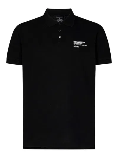 Dsquared2 Tennis Fit Polo In Black