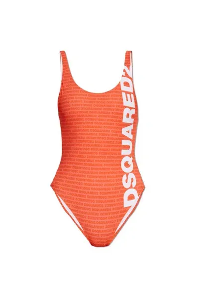 Dsquared2 Urban One Piece Swimsuit In Orange