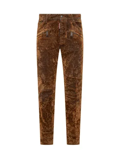 Dsquared2 Velvet Trousers In Brown