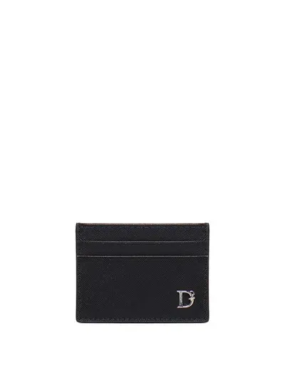 Dsquared2 Logo-plaque Leather Wallet In Black