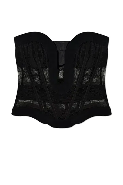 Dsquared2 Waves Strapless Bustier In Black