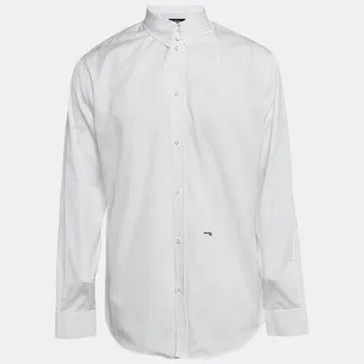 Pre-owned Dsquared2 White Cotton Button Front Shirt Xl