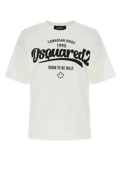 Dsquared2 White Cotton T-shirt