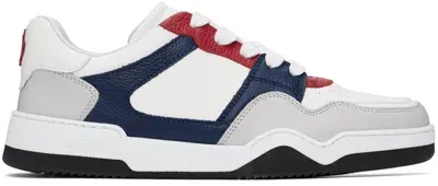 Dsquared2 White Spiker Sneakers In M2044 White+red