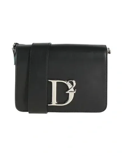 Dsquared2 Logo-plaque Leather Crossbody Bag In Black