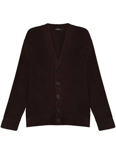 Dsquared2 Wool Cardigan In Burnt Brown