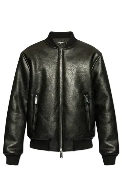 Dsquared2 Zipped Bomber Jacket In Black