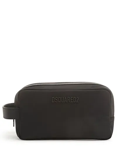 Dsquared2 Beauty Case Con Toppa Con Logo In Black