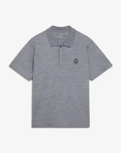 Dunhill Athluxury Wool Short Sleeve Polo In Grey