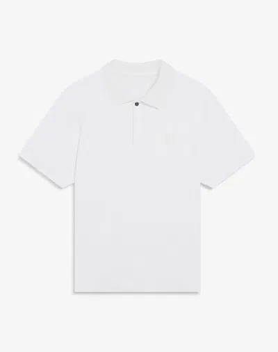 Dunhill Athluxury Wool Short Sleeve Polo In White