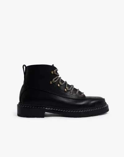 Dunhill Carrington Leather Boots In Black