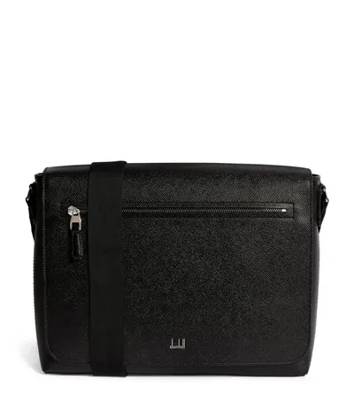 Dunhill Leather Cadogan Messenger Bag In Black