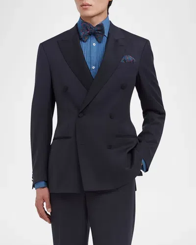 Dunhill Men's Double-breasted Peak Lapel Dinner Jacket In Midnight Blue