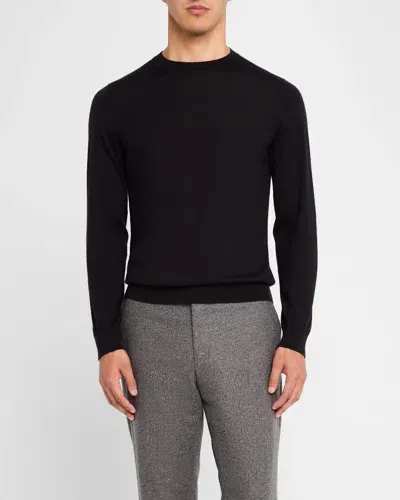 Dunhill Men's Superfine Cashmere Crewneck Sweater In Midnight Blue