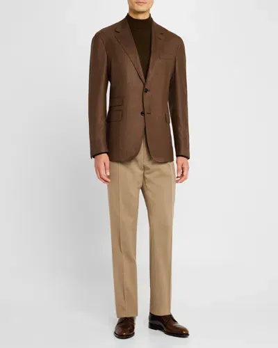 Dunhill Men's Wool And Cashmere Glen Check Sport Coat In Brown