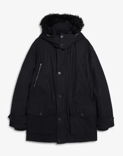 Dunhill Technical Cotton Down Parka In Black