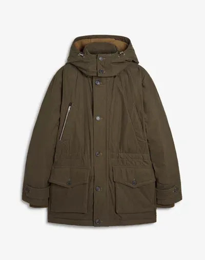 Dunhill Technical Cotton Down Parka In Green